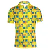 Polos da uomo Retro Twisted Geometric Polo Shirt for Men Stampa 3D Personalità corta Personalità Summer Abbattini Bavani Bavaglio Tees Street T-Shirt