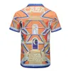 Męskie wydrukowane Casablanca Summer Thin Shirt Casa High Street Shirt T Hawaiian Menprint Krótki swobodny top na plaży