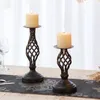 Candle Holders Retro Hollow Wrought Iron Candlestick Home Table Romantic Candlelight Dinner Banquet Wedding Birthday Decoration