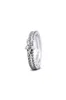 Genuine 925 Sterling Silver Rings for Women Sparkling Snowflake Double Ring Engagement Wedding Statement Jewelry Party Gift1557460