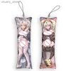 Keychains Lanyards 4x12cmlittle Prinz Eugen Söt anime Key Chain Azur Lane Mini Dakimakura Keychain Decor Pendant Otaku Presentväska Pendant Y240417