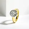 925 Sterling Silver 3 Round Ring Engagement Yellow Color for Women 240417