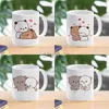 Muggar Panda Bear Bubu Dudu Coffee Milk Cup Mocha Cat Panda Bear Par Christmas Mug Kawaii Cups Original Mugs Gratis frakt Drinkware 240417