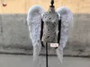 Ny ankomst Stor vit Angel Wing Party Wedding Decor Anpassad Bendable Big Fairy Wings Feather Handicrafts