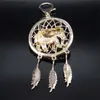 Keychains Lanyards Elephent Dream Catcher Keychain for Women Rhinestone Gold Color Feather Tassel Dreamcatcher Keyring Accessories Jewelry K9023S01 Y240417