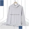 Tenue de yoga LU-1090 Spring and Automne New Mens Hoodies Running Sports Fitness Breathable Casual Long à manches à manches à manches longues Dhpyj