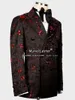 Herrenanzüge elegante Jacquard -Männer für Hochzeit maßgeschneiderte 2 Stücke Doppelbrust Jacke Hosen Bräutigam Smoking Dinnerparty Prom Blazer