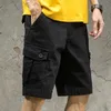 Summer Trend Cargo Shorts Moda Moda Vintage Knees Gym Shomme Homme Longo Polícia Militar de bolso do lado da calça Male 240403