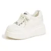 Chaussures décontractées CICIYANG Sneakers Lambe à lacets 2024 Plateforme de printemps 8cm High Heels Femmes Sports Hauteur intérieure Petit blanc