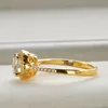 D Färg 1CT Wedding Rund Cut Gold Plated S925 Sterling Silver Classic Lab Diamond Band 240417