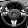 Cubiertas de volante para la cubierta de automóvil de cuero artificial negro para Z4 E85 (Roadster) 2003-2008 E86 (Coupe) 2005 2006 2007-2008