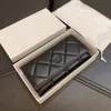 Flep Geometrik Erkekler Kadın Tasarımcı Cüzdanları Kredi Para Kart Tutucu Lüks Debriyajlar Klasik Siyah Uzun 19cm Cüzdan Toptan