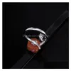 Anillos de racimo Southern Red Agate Rose Flower Ring Open S925 Sterling Sier Fashion Gracef Personalidad para dar a mamá Drop de D otc3a