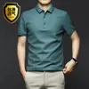 Summer Ice Silk Cotton Polo Shirt Men High Quality Plusstorlek Kort ärm toppar andningsbara affär Polos Mens Casual T-shirt 240409