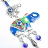 Schlüsselanhänger Lanyards Blau Augenstil Legierung Elefant Wind Chime Auto Hangende Dekoration Tier Schlüsselbund böse Augen Ästhetik Raum Dekoration Feng Shui Amulett Y240417