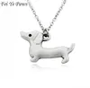 Fei Ye Paws en acier inoxydable longue chaîne Happy Dckhund Saucisse Chog Choker Collier Pendant Collier Animal Bijoux Animal pour femmes Ch4327341