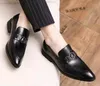 Party Designer Men Business Wedding Shoes Sequined Pointed Toes Loafers Breathable Classic Fashion Black Leather Casual 1142