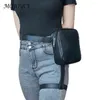 Midjeväskor Street Fashion Crossbody Woman Man Unisex Leg Bag Pu Leather Shoather Liten Purse dragkedja Solid för utomhusvandring