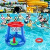 Utomhuspooltillbehör Uppblåsbar ring Kastande hylsspel Set Floating Toys Beach Fun Summer Water Toy 240416