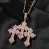 Hip Hop Cross Pendant Necklace TopBling 5A T Zircon Gold Plated Mens Jewelry