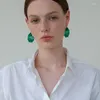 Dangle Earrings 2024 European Runway Famous Designer Brand Geometric Acrylic Transparent Green Women Jewelry Bijoux Trend Goth Boho