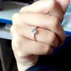 Cluster Rings Niche Light Luxury Inlaid Imitation Transparent Topaz Zircon LoveRing For Women Unique Fashion High Grade And Minimalist