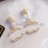 Diamond Pearl Letter Earrings Designer Studs Charm Women Earrings Rostfritt stål 925 Silver Design örhänge Pearl Earring Wedding Party Gift Jewelry Accessory