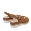 Sapatos de vestido Sandálias de fivela de calcanhar sólido mediano de uma linha para mulheres 2024 Summer Abert Toed Ladies Wedges Feminino