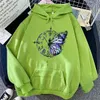 Kobiety z kapturem Batterfly Bluzy z kapturem Y2K estetyczna streetwear swobodny zabawny bluza koreańskie ubrania modowe kobiety mężczyźni Hoodie Tracksuit 240413