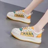 Casual schoenen Ciciyang sneakers vrouwen 2024 herfst veter-up kleurafwijking flats meisjes studenten runnen echte lleather retro