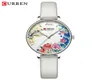 Curren White Leather Watch for Women Watches Fashion Flower Quartz Wristwatch Relógio feminino Relloj Mujer Charms Ladies Gift3060613