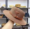 Designer Flat Hat Designer Dames Straw Hat Fashion Jazz Wide-riem hoed Hoge kwaliteit Heren zonnebrandcrème A2