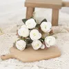 Dekorativa blommor Autumn Artificial Silk Rose Fake For Home Garden Wedding Living Room Table Decor Po Props Christmas Accessory