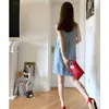 Casual Dresses Women Dress Summer Solid Simple Vintage Denim Short Tank Blue Holiday Vestidos