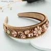 Fasce per la testa di lusso per trapano vetrate per trapano per la testa accessori per capelli di moda donna tendenza rhinestone party band banda per capelli da capelli nuovo y240417