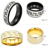 Anello di titanio timido anello di pattern oro nero Grande parete della Cina Coppia di gioielli per matrimoni Anelli popolari K54423610288