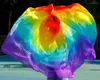 ステージウェアトップグレードセクシーな女性リアルベリーダンスベールシルク販売虹色