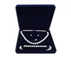 19x19x4cm velvet jewelry set box long pearl necklace box gift box display high quality blue color3071179