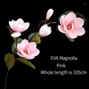 Flores decorativas EVA MAGNOLIA FILIAMENTO DE ORCHIDA DE SÉRCIA ARTIVAL PARA VASES AUTUNO DOMOM CASEBOLA CENTERNO DO CENTERNO DE CENTRAL DOCORAÇÕES