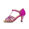 Buty taneczne Dileechi Diamond Purple Satin Satin Samiw Swadrat Soft Miękki towarzystwo zewnętrzne