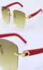 ВСЕГО ЧЕЛОВЕКА RED PLANK ARMS Солнцезащитные очки Металлические очки Rimless Luxury Outdoors езды на моде.