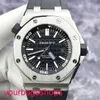 AP Titanium Wrist Watch Royal Oak Offshore 15710st Mens Watch Black Face Date Deep Dive 300m 42mm Automatisk mekanisk klocka