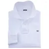 Herren Polos Baumwolle Polo-Hemd Kleidung Langarmanpassungsart hochwertiger Frühling Herbst lässig männliche T-Shirt-Revers-Tops