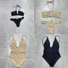 Designer Halter Swimwears Women Body Vietto V Neck One Piece Bamingsuit Swimsuits Sexy Designer Sexy Bikini Swimwear S S S
