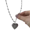 Pendant Necklaces Kpop Goth Harajuku Aesthetic Heart Necklace For Women Egirl Y2k 2000s EMO Vintage Punk Jewelry Accessories