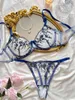 BRAS SET SEXY MESH GARN EMBRODERY BH SET ELEGANT Underkläder Fragmenterad tunn blomma BRALETTE TRANSPARENT TEMPTATION Underkläder