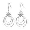 Dangle Earrings 2024 1PCS Pure Silver Three Ring For Women Jewelry Gifts