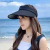 Visor 2023 Ny Big Brim Bubble Grid Air Top Sun Protection Hat Womens Summer UV Protection Sun Hat Cover Face Sun Y240417