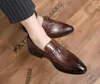 Party Designer Men Business Wedding Shoes Sequined Pointed Toes Loafers Breathable Classic Fashion Black Leather Casual 1142