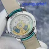 Fancy AP Wrist Watch Millennium Series Womens 77266BC Frost Gold Craft Blue Ripple dial with Pointer Design Automatic Mechanical Ladies Watch